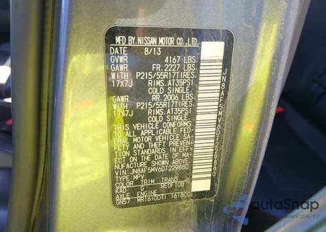 2013 Nissan Juke Sl из США, поврежденный, VIN JN8AF5MV6DT229880